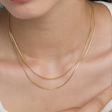 ciite' シーテ ネックレス 【 金属アレルギー対応 】 1mm スネークネックレス 2個セット サージカルステンレス 36~41cm, 39~44cm