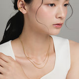 ciite' シーテ ネックレス 【 金属アレルギー対応 】 1mm スネークネックレス 2個セット サージカルステンレス 36~41cm, 39~44cm