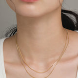 ciite' シーテ ネックレス 【 金属アレルギー対応 】 1mm スネークネックレス 2個セット サージカルステンレス 36~41cm, 39~44cm