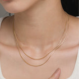 ciite' シーテ ネックレス 【 金属アレルギー対応 】 1mm スネークネックレス 2個セット サージカルステンレス 36~41cm, 39~44cm ゴールド FREE