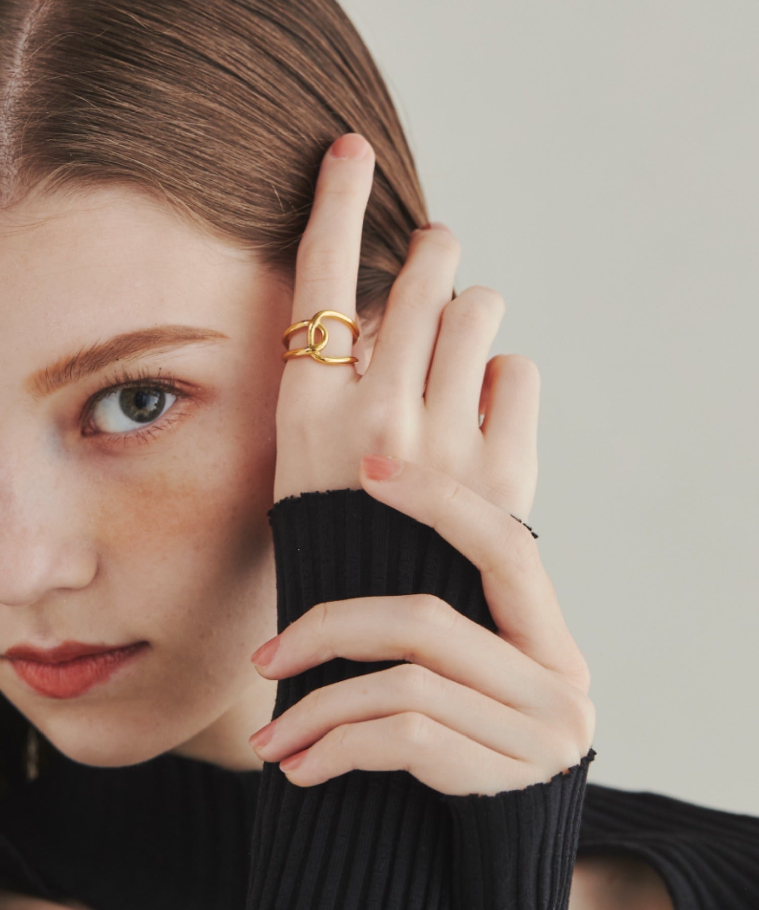 ciite' シーテ リング 【 金属アレルギー対応 】 ビッグクロスリング サージカルステンレス ゴールド