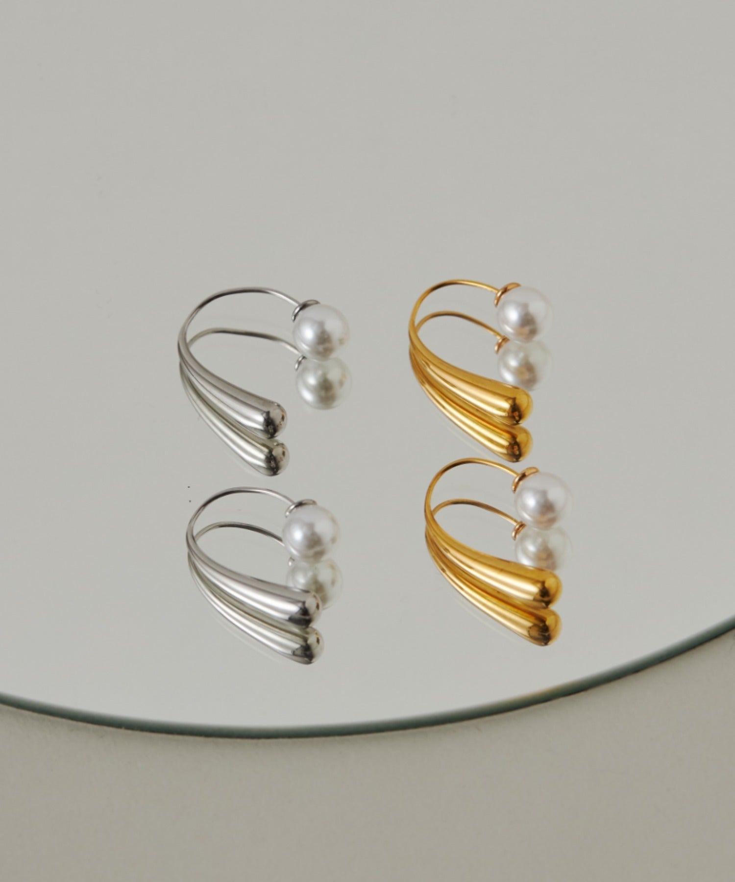 ciite' シーテ ピアス(両耳用) 【 金属アレルギー対応 】 パールフックピアス サージカルステンレス (両耳用)