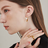 ciite' シーテ ピアス(両耳用) 【 金属アレルギー対応 】 パールフックピアス サージカルステンレス (両耳用) ゴールド FREE
