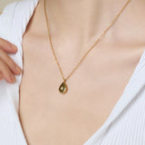 ciite' シーテ ネックレス 【 金属アレルギー対応 】 シズクビジューネックレス サージカルステンレス