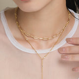 ciite' シーテ ネックレス 【 金属アレルギー対応 】 2連ロングネックレス サージカルステンレス ゴールド FREE