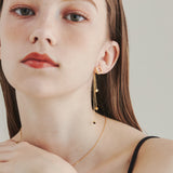 ciite' シーテ ピアス(両耳用) 【 金属アレルギー対応 】 モチーフロングピアス サージカルステンレス (両耳用) ゴールド FREE