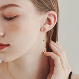 ciite' シーテ ピアス(両耳用) 【 金属アレルギー対応 】 モチーフロングピアス サージカルステンレス (両耳用) ゴールド FREE