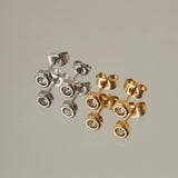 ciite' シーテ ピアス(両耳用) 【 金属アレルギー対応 】 シンプルビジューピアス サージカルステンレス (両耳用)