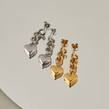 ciite' シーテ ピアス(両耳用) 【 金属アレルギー対応 】 ハートチェーンピアス サージカルステンレス (両耳用)