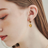 ciite' シーテ ピアス(両耳用) 【 金属アレルギー対応 】 ハートフープピアス サージカルステンレス (両耳用) ゴールド FREE