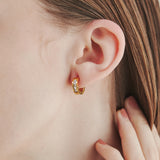 ciite' シーテ ピアス(両耳用) 【 金属アレルギー対応 】 ビジューフープピアス サージカルステンレス (両耳用) ゴールド FREE