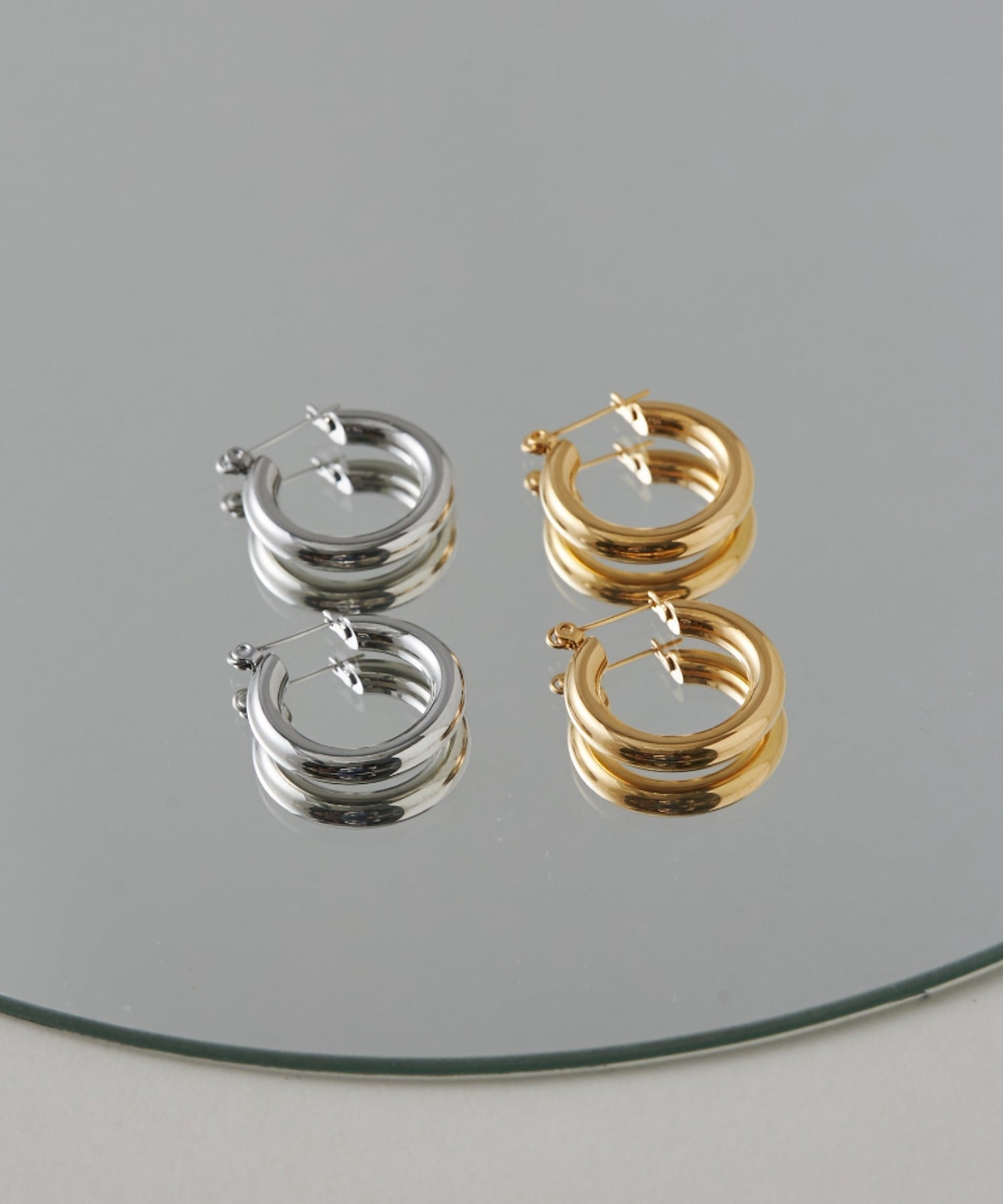 ciite' シーテ ピアス(両耳用) 【 金属アレルギー対応 】 シンプルリングフープピアス サージカルステンレス (両耳用)