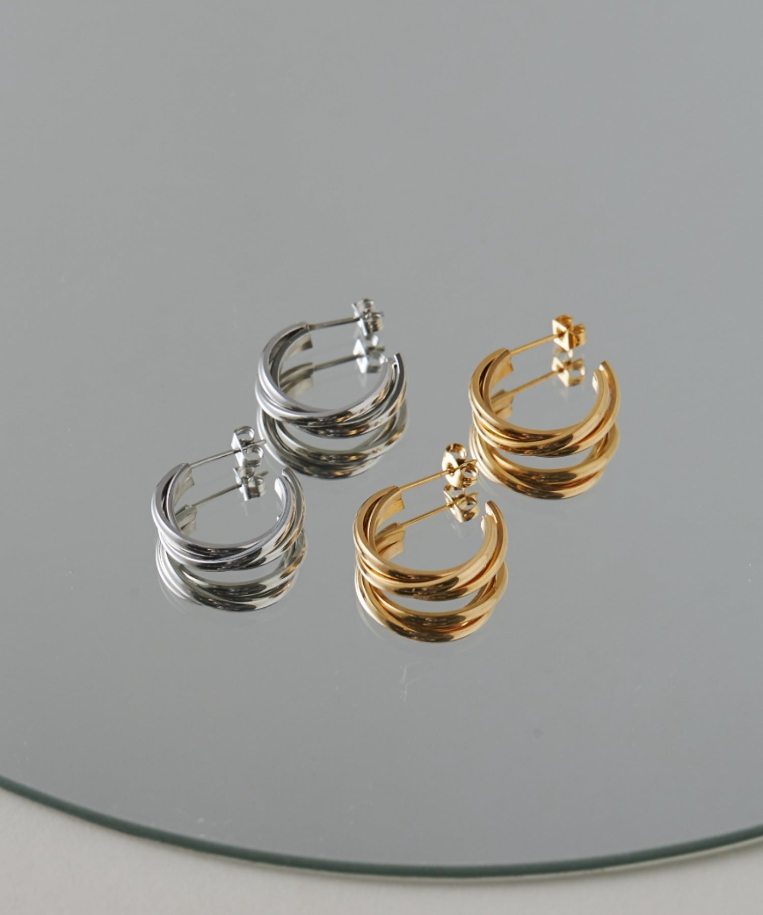 ciite' シーテ ピアス(両耳用) 【 金属アレルギー対応 】 ツイストフープピアス サージカルステンレス (両耳用)