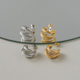 ciite' シーテ ピアス(両耳用) 【 金属アレルギー対応 】 ツイストスリーラインピアス サージカルステンレス (両耳用)