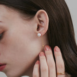 ciite' シーテ ピアス(両耳用) 【 金属アレルギー対応 】 パールチェーンピアス サージカルステンレス (両耳用) ゴールド FREE