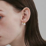 ciite' シーテ ピアス(両耳用) 【 金属アレルギー対応 】 ダブルパール デザインピアス サージカルステンレス (両耳用) ゴールド FREE