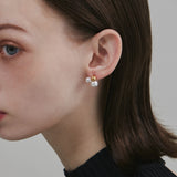 ciite' シーテ ピアス(両耳用) 【 金属アレルギー対応 】 ダブルパール デザインピアス サージカルステンレス (両耳用)