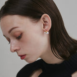 ciite' シーテ ピアス(両耳用) 【 金属アレルギー対応 】 ダブルパール デザインピアス サージカルステンレス (両耳用)