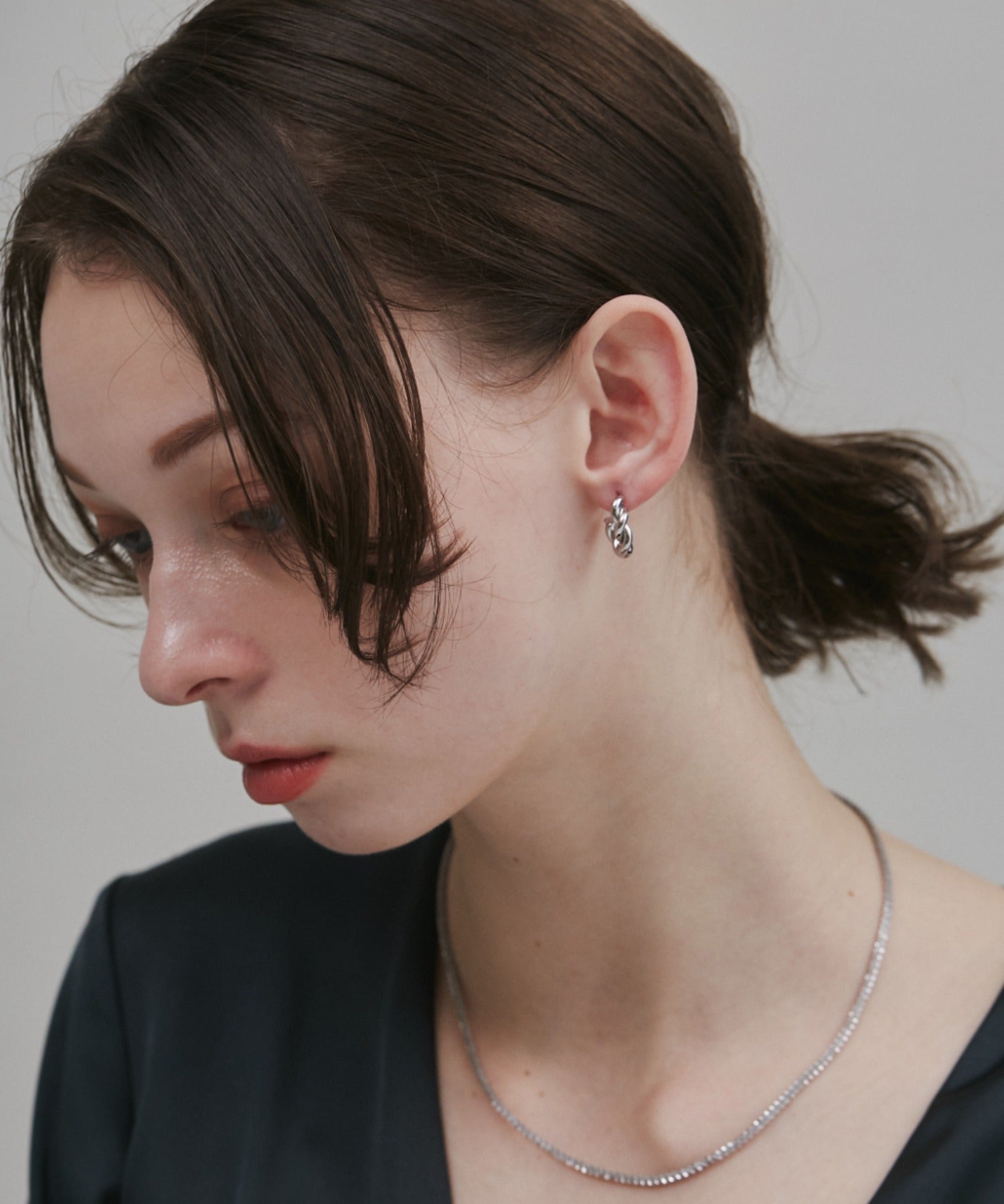 ciite' シーテ ピアス(両耳用) 【 金属アレルギー対応 】 ねじりフープピアス サージカルステンレス (両耳用)