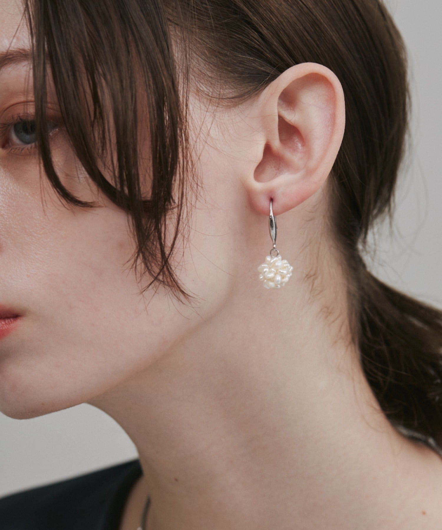 ciite' シーテ ピアス(両耳用) 【 金属アレルギー対応 】 淡水パールピアス サージカルステンレス (両耳用) シルバー FREE