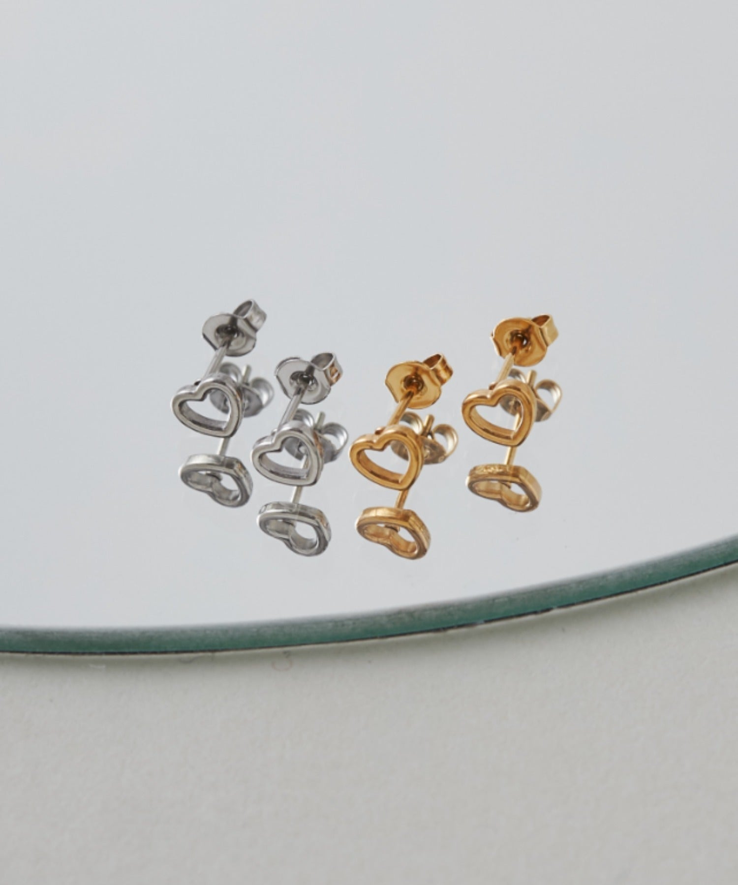ciite' シーテ ピアス(両耳用) 【 金属アレルギー対応 】 シンプル ミニハートピアス サージカルステンレス (両耳用)