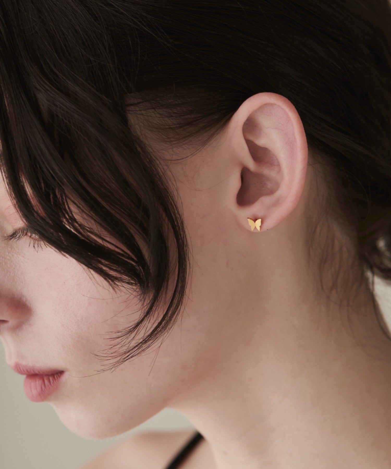 ciite' シーテ ピアス(両耳用) 【 金属アレルギー対応 】 ミニバタフライモチーフピアス サージカルステンレス (両耳用) ゴールド FREE