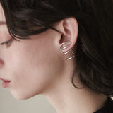 ciite' シーテ ピアス(両耳用) 【 金属アレルギー対応 】 ニュアンス ラインピアス サージカルステンレス (両耳用) シルバー FREE