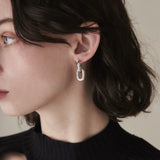 ciite' シーテ ピアス(両耳用) 【 金属アレルギー対応 】 ツイストオーバル ピアス サージカルステンレス (両耳用) シルバー FREE