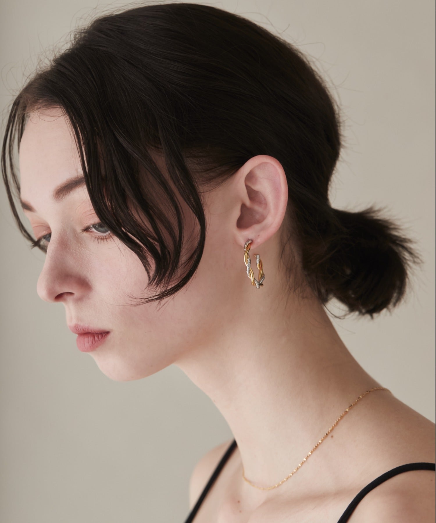 ciite' シーテ ピアス(両耳用) 【 金属アレルギー対応 】バイカラー ねじりフープピアス サージカルステンレス (両耳用)