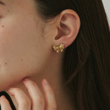 ciite' シーテ ピアス(両耳用) 【 金属アレルギー対応 】 リボンモチーフピアス サージカルステンレス (両耳用)