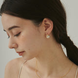 ciite' シーテ ピアス(両耳用) 【 金属アレルギー対応 】 リボンパールピアス サージカルステンレス (両耳用)