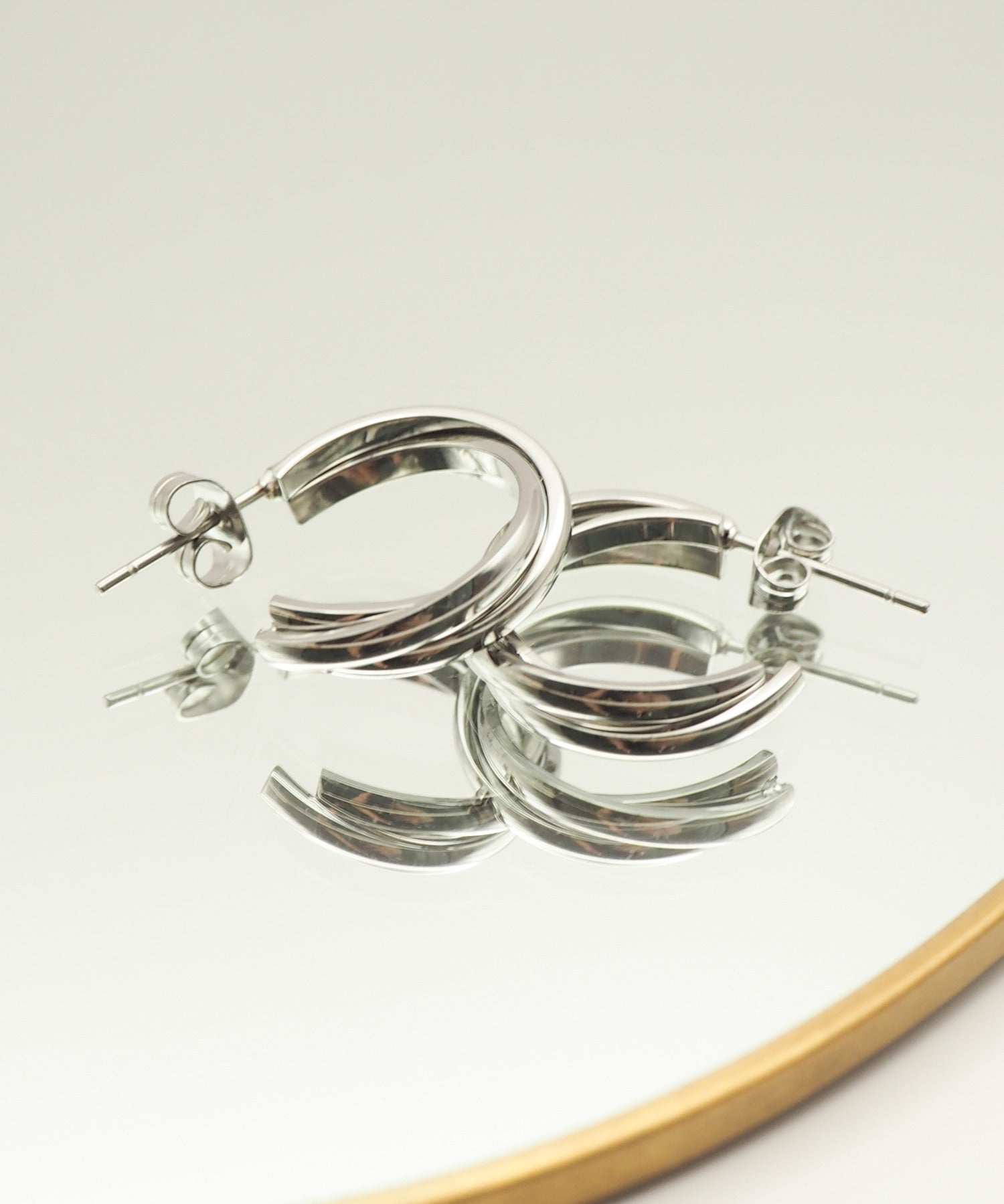 ciite' シーテ ピアス(両耳用) 【 金属アレルギー対応 】 トリプルラインピアス サージカルステンレス (両耳用)