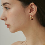 ciite' シーテ ピアス(両耳用) 【 金属アレルギー対応 】 トリプルラインピアス サージカルステンレス (両耳用) シルバー×ゴールド FREE