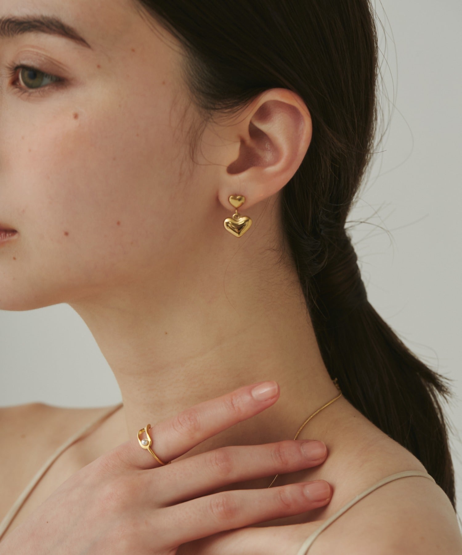 ciite' シーテ ピアス(両耳用) 【 金属アレルギー対応 】 ダブルハートピアス サージカルステンレス (両耳用)