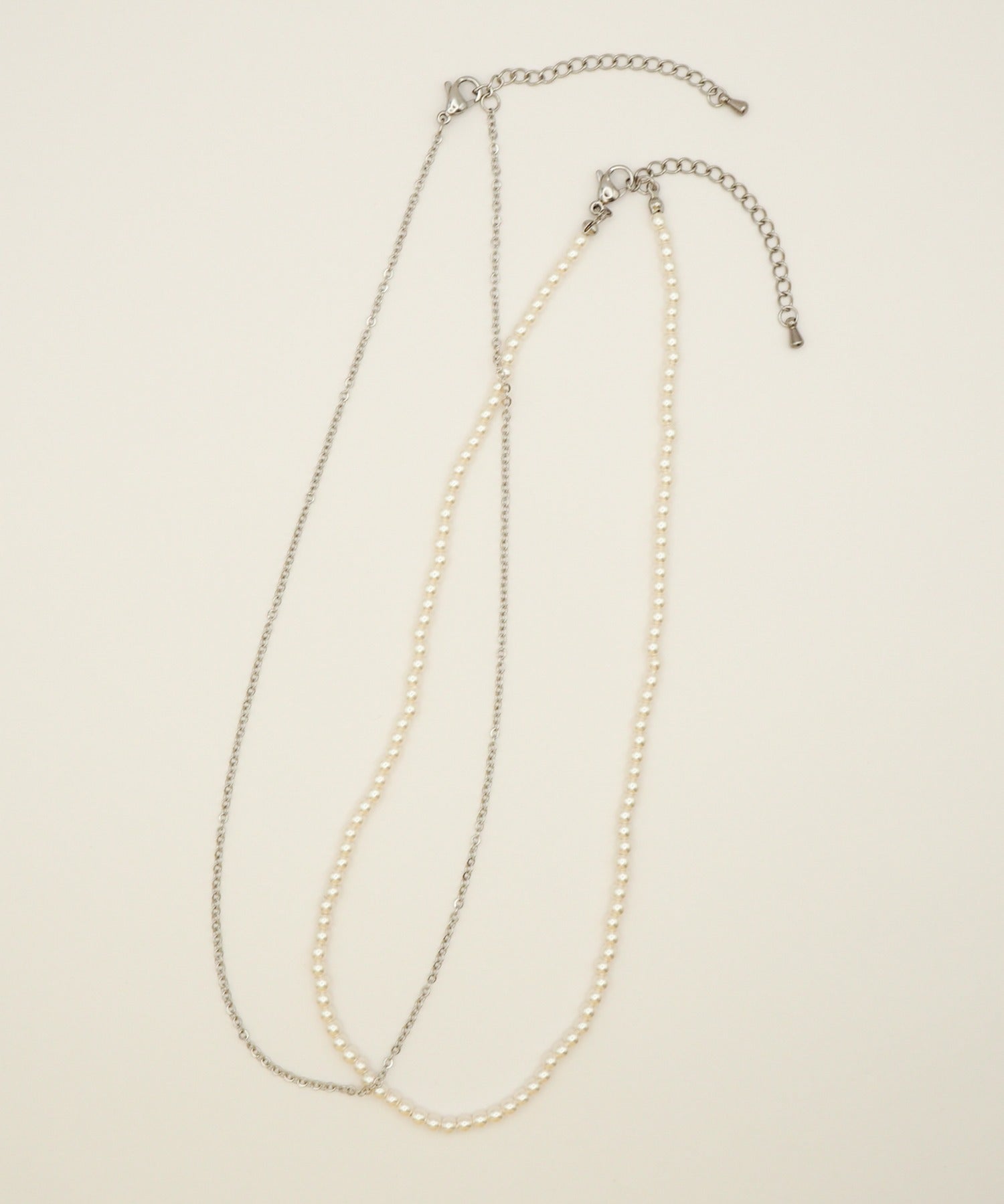ciite' シーテ ネックレス 【 金属アレルギー対応 】 パール & シンプルチェーンネックレス 2セット サージカルステンレス