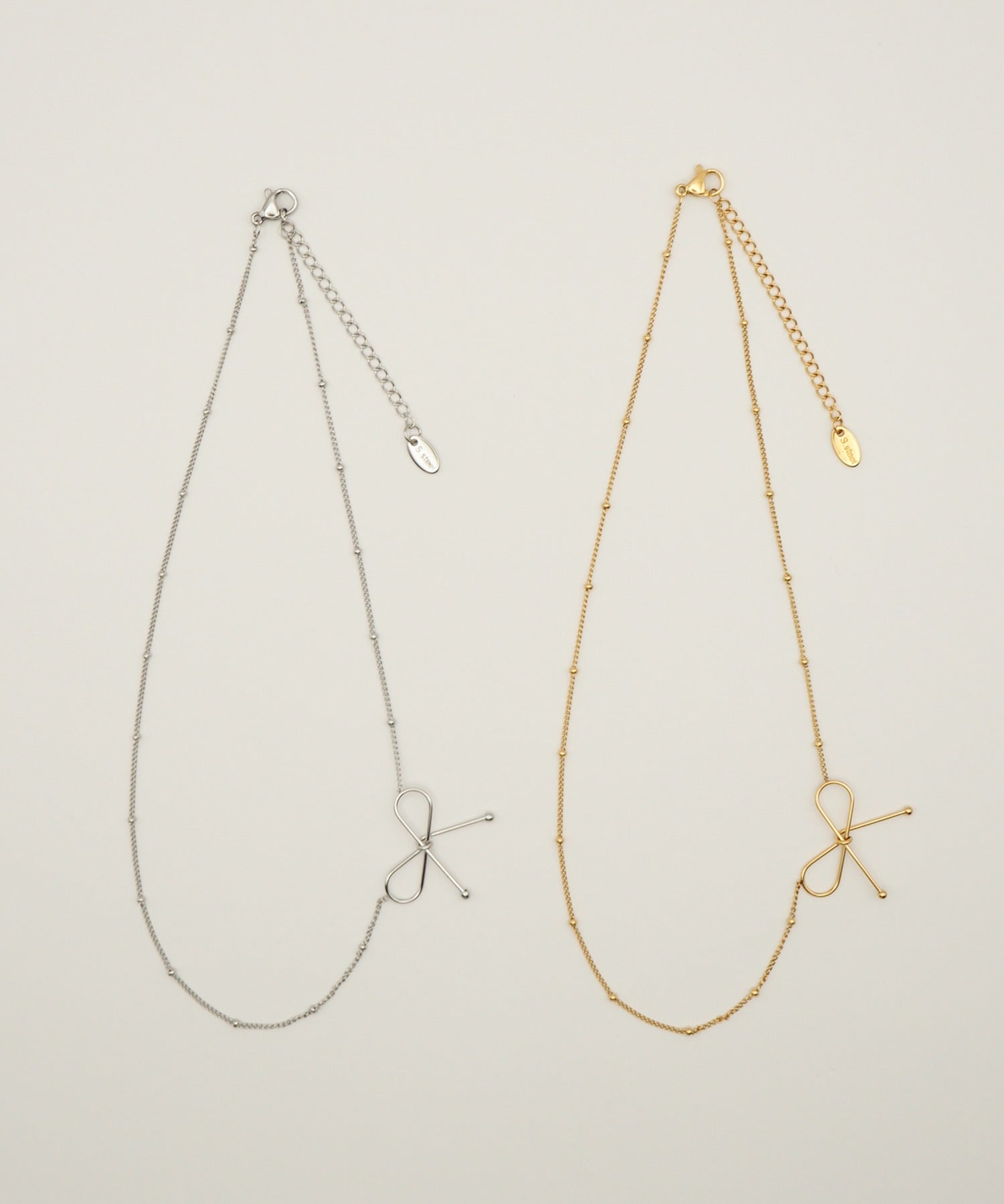 ciite' シーテ ネックレス 【 金属アレルギー対応 】 リボンネックレス サージカルステンレス