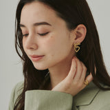 ciite' シーテ ピアス(両耳用) 【 金属アレルギー対応 】 ハートリボンピアス サージカルステンレス (両耳用)
