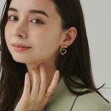 ciite' シーテ ピアス(両耳用) 【 金属アレルギー対応 】 ハートリボンピアス サージカルステンレス (両耳用)