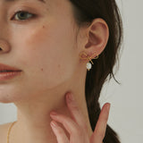 ciite' シーテ ピアス(両耳用) 【 金属アレルギー対応 】 リボンパールピアス サージカルステンレス (両耳用)