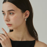 ciite' シーテ ピアス(両耳用) 【 金属アレルギー対応 】 リボンパールピアス サージカルステンレス (両耳用)
