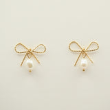 ciite' シーテ ピアス(両耳用) 【 金属アレルギー対応 】 リボンパールピアス サージカルステンレス (両耳用)