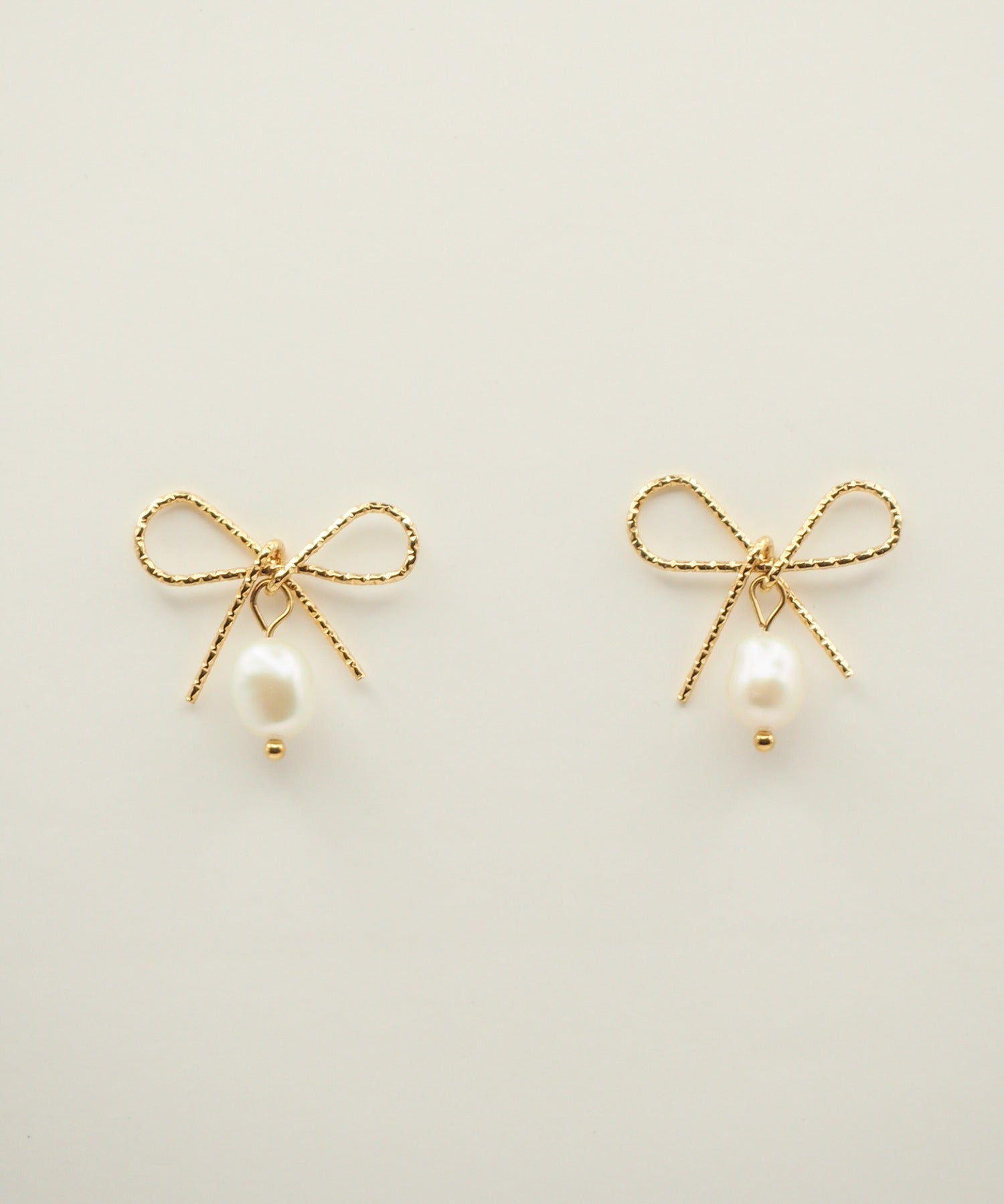 ciite' シーテ ピアス(両耳用) 【 金属アレルギー対応 】 リボンパールピアス サージカルステンレス (両耳用)