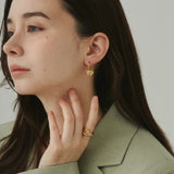 ciite' シーテ ピアス(両耳用) 【 金属アレルギー対応 】 2way リボンフープピアス サージカルステンレス (両耳用)