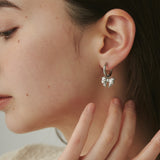 ciite' シーテ ピアス(両耳用) 【 金属アレルギー対応 】 2way リボンフープピアス サージカルステンレス (両耳用) シルバー FREE