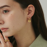 ciite' シーテ ピアス(両耳用) 【 金属アレルギー対応 】 2way リボンフープピアス サージカルステンレス (両耳用) ゴールド FREE
