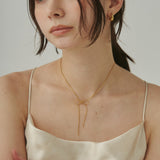 ciite' シーテ ネックレス 【 金属アレルギー対応 】 simple ribbon necklace / シンプル リボン ネックレス サージカルステンレス ゴールド FREE