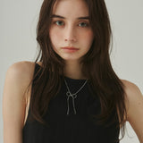 ciite' シーテ ネックレス 【 金属アレルギー対応 】 simple ribbon necklace / シンプル リボン ネックレス サージカルステンレス シルバー FREE
