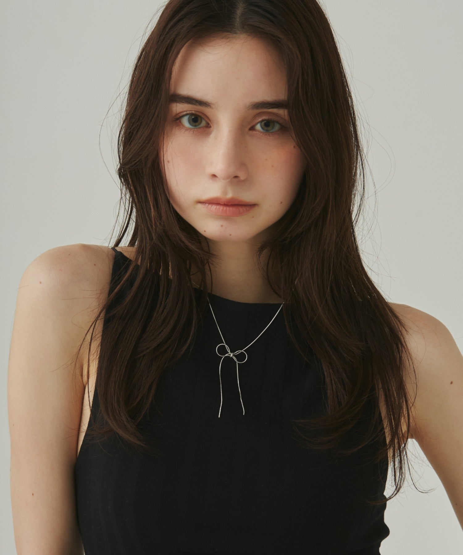 ciite' シーテ ネックレス 【 金属アレルギー対応 】 simple ribbon necklace / シンプル リボン ネックレス サージカルステンレス シルバー FREE
