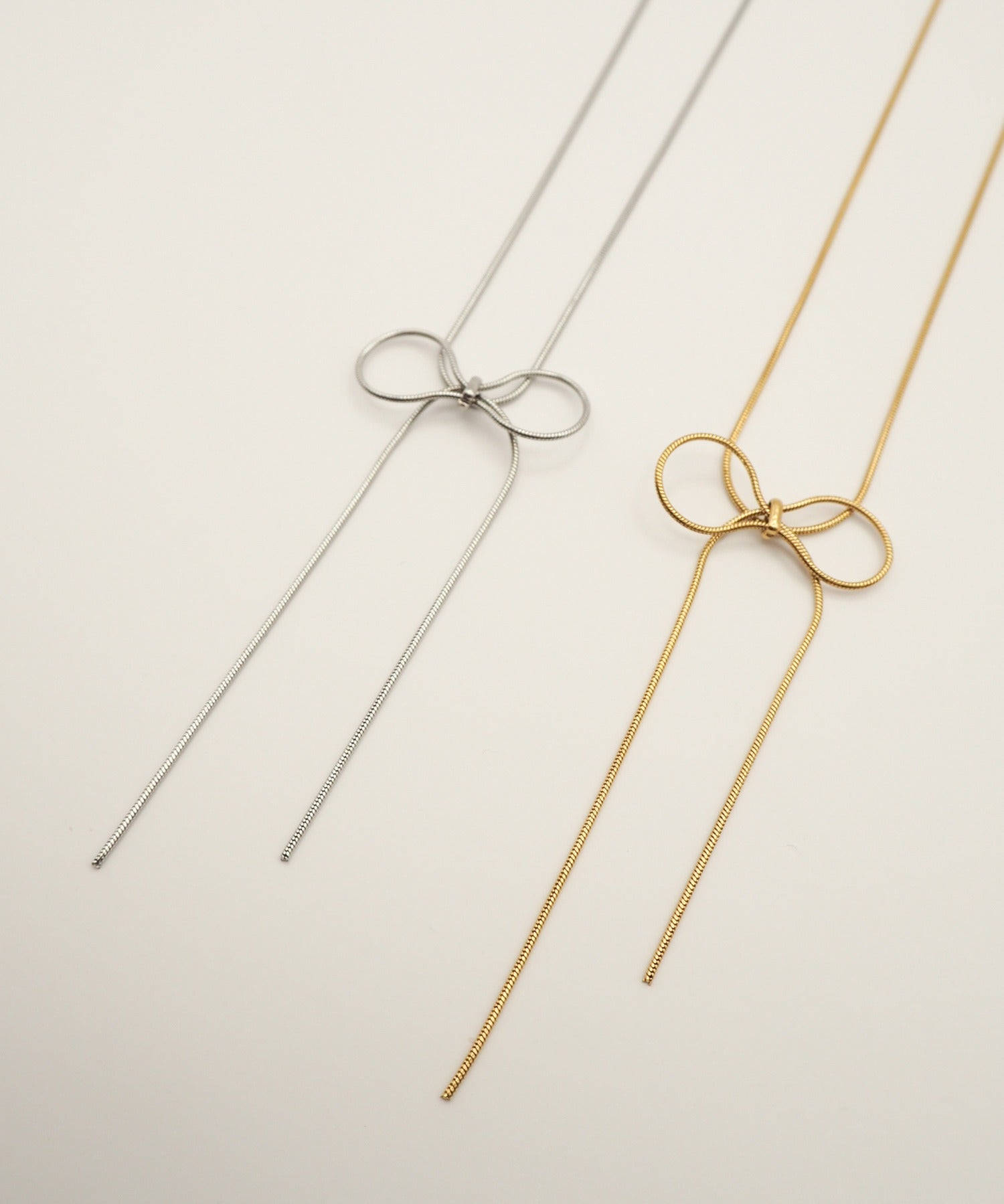 ciite' シーテ ネックレス 【 金属アレルギー対応 】 simple ribbon necklace / シンプル リボン ネックレス サージカルステンレス