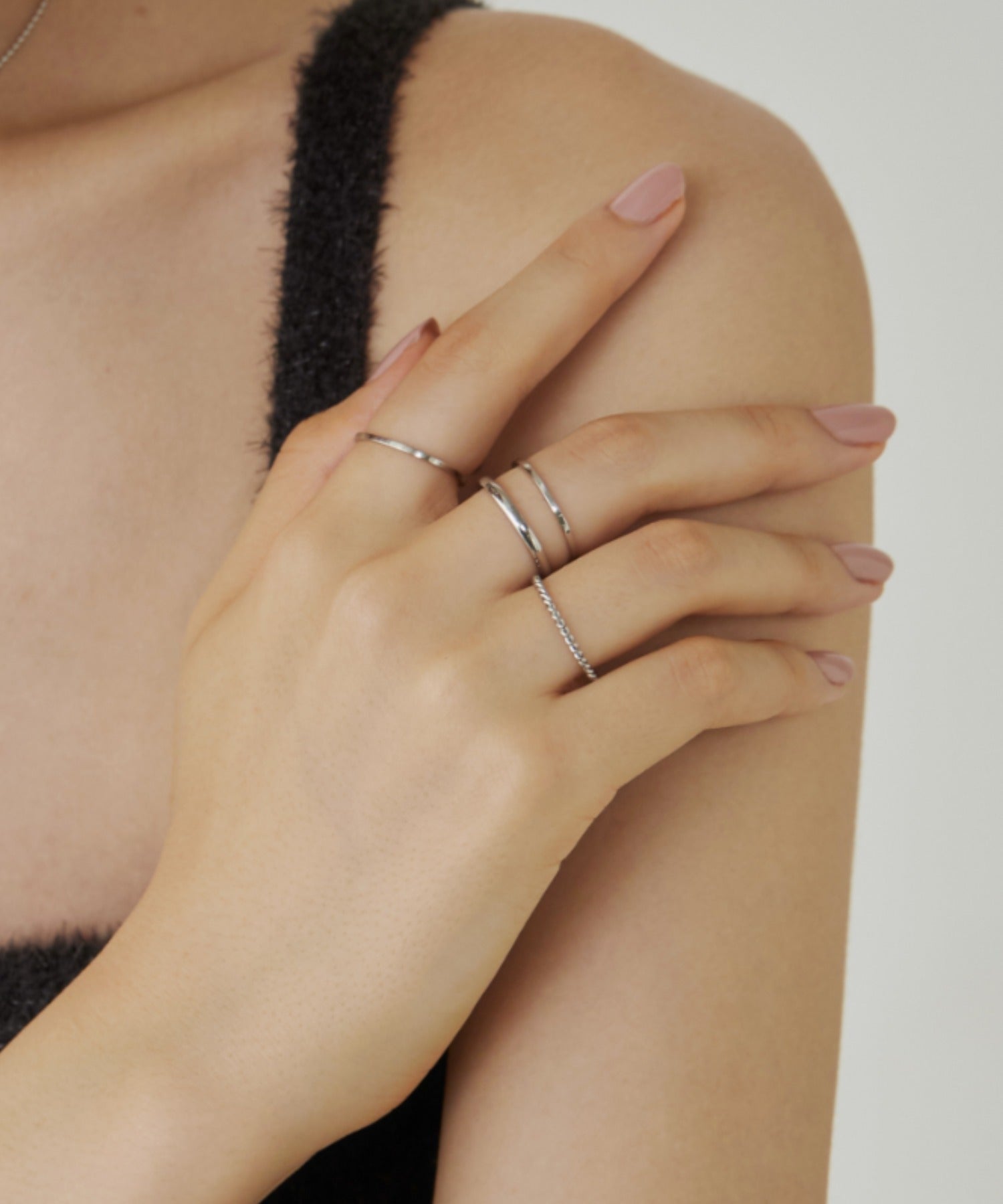 ciite' シーテ リング 【 金属アレルギー対応 】シンプルリング 4個セット サージカルステンレス シルバー